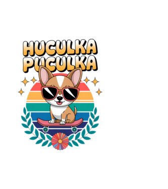 Huculka Puculka Câine 2 model alb pe tricou