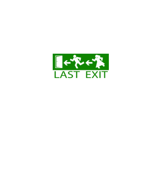 Last Exit model alb pe tricou