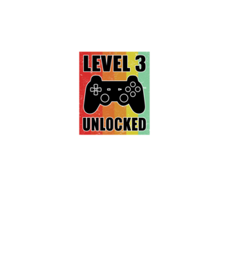 level 3 unlocked retro gamer model negru pe tricou