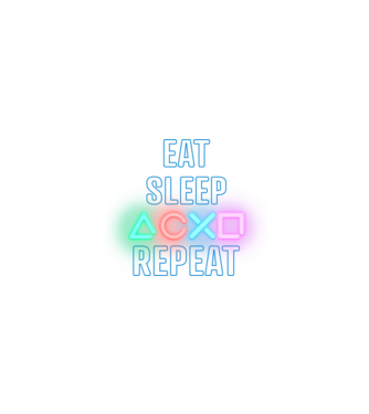 Eat sleep PS model negru pe tricou