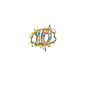 Birthday Comic Number 10 model albastru jeanși pe tricou