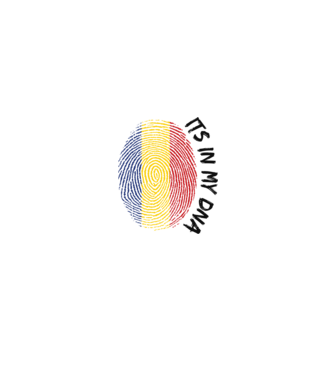 România fingerprint model alb/roșu pe tricou