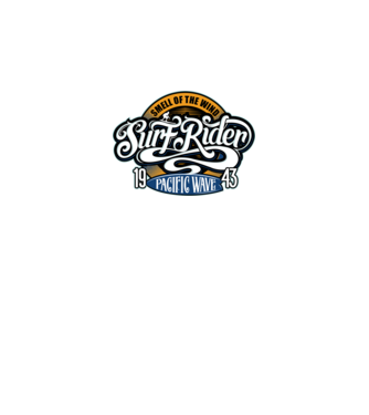 Surf Rider model negru pe tricou