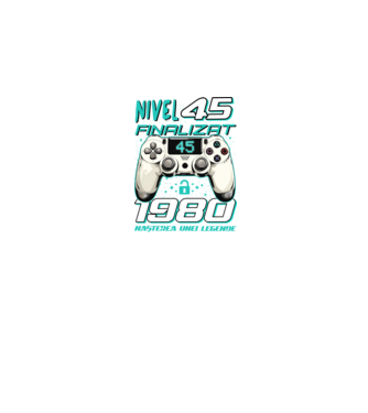 Nivel finalizat 45 1980 model negru pe tricou