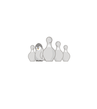 Bowling pinguin model alb pe tricou
