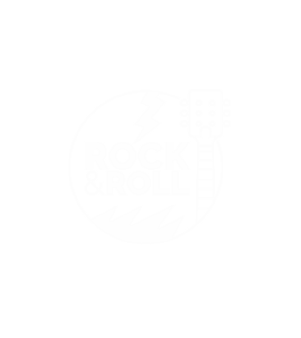 Rock n roll model alb pe tricou