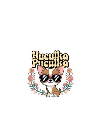 Huculka Puculka câine 1 model alb pe tricou