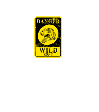 Danger wild zone model negru pe tricou