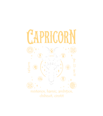 Zodiac bărbat CAPRICORN golden model alb pe tricou