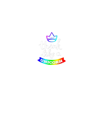 I think like a UNICORN model negru pe tricou