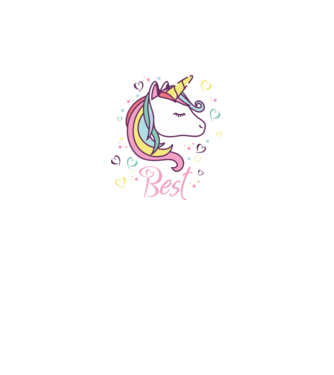 Unicorn Best model negru pe tricou