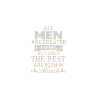 All men created equal but only the beat are born in march model albastru închis pe tricou