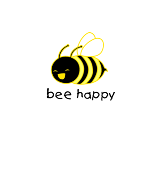 bee happy model albastru deschis pe tricou
