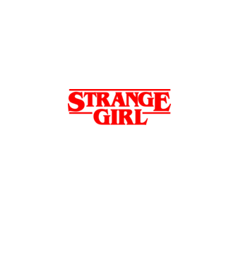 strange girl model negru pe tricou