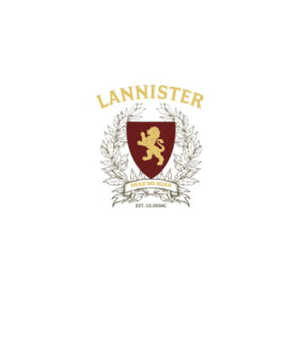 Lannister model alb pe tricou