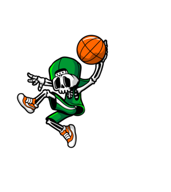 Basketbone model negru pe tricou