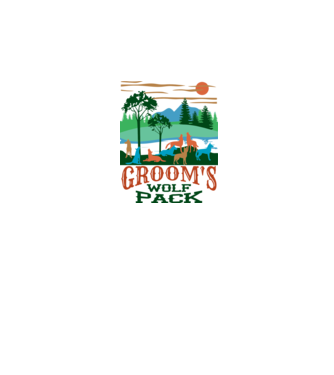 Grooms wolf pack model alb pe tricou