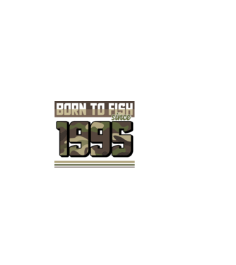 Born to fish since 1995 model negru pe tricou