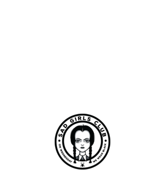 WEDNESDAY Sad Girls Club model negru pe tricou