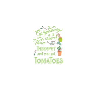 Gardening is cheaper than theraphy model negru pe tricou