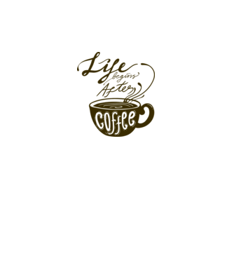 Life begins after coffee model alb pe tricou