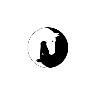 Lovas ying-yang model alb pe tricou