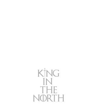 King in the North model albastru închis pe tricou
