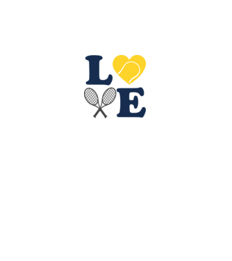 LOVE Tennis model alb pe tricou