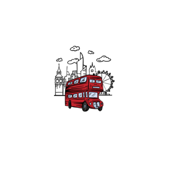 Autobuze model alb pe tricou