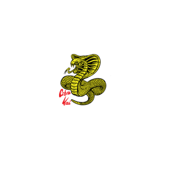 cobra kai logo color model negru pe tricou