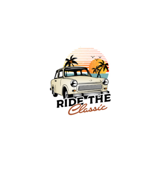Trabant Ride The Classic model negru pe tricou