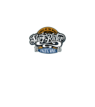 Surf Rider model negru pe tricou