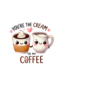 Cream to my Coffee model albastru deschis pe tricou