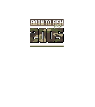Born to fish since 2005 model negru pe tricou