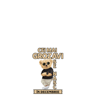 Teddy cel cool decembrie model negru pe tricou