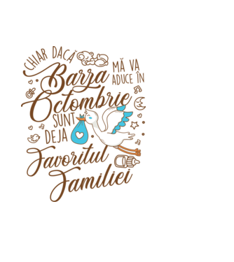 Favoritul familiei OCTOMBRIE model negru pe tricou