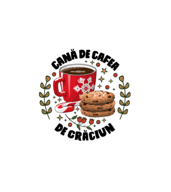 Cană de cafea de Crăciun model alb pe tricou