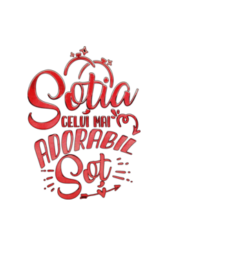 Soția celui mai adorabil soț model negru pe tricou