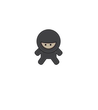 ninja model alb pe tricou