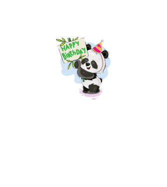 Zi de naștere panda model alb pe tricou