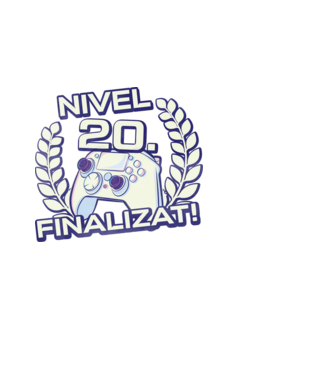 Nivel 20 finalizat! model alb pe tricou