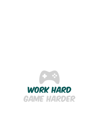 Work hard, game harder model negru pe tricou