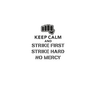 Keep calm and strike first cobra kai model alb pe tricou
