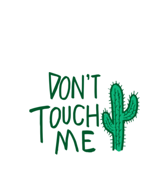Dont touch me model verde de măr pe tricou
