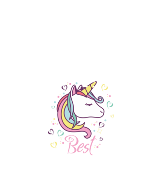 Unicorn Best model negru pe tricou