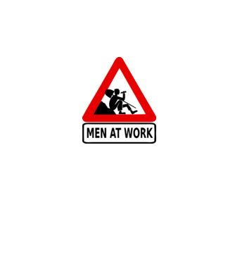 men at work model alb/roșu pe tricou