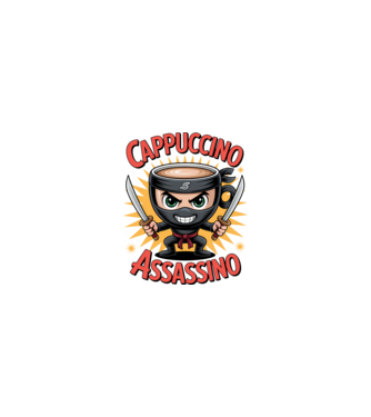 Cappuccino Assasino model nisipiu pe tricou