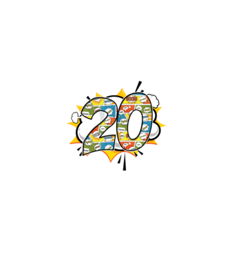 Birthday Comic Number 20 model turcoaz pe tricou