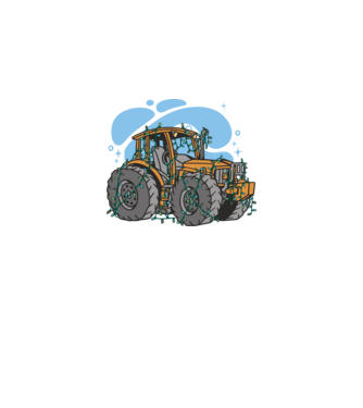 TRACTOR model alb pe tricou