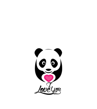 PandaHeart model alb pe tricou